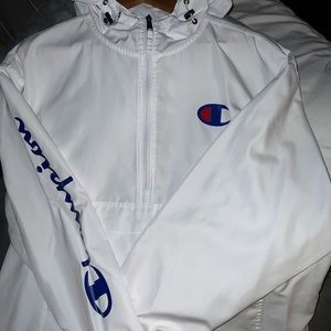 Mens white champion windbreaker. This is one of my favorite pieces in my closet